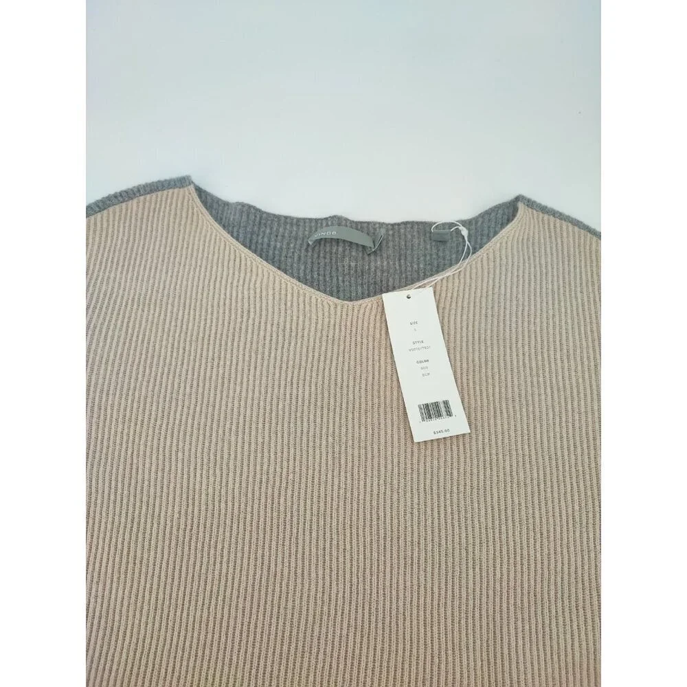 Vince Women’s Size L Pullover Sweater 100% Cashmere Color Block Long Sleeve